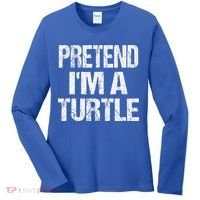 Pretend Im A Turtle Easy Halloween Costume Women's Long Sleeve Shirt thumb 0
