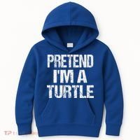 Pretend Im A Turtle Easy Halloween Costume Kids Hoodie thumb 0