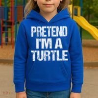 Pretend Im A Turtle Easy Halloween Costume Kids Hoodie thumb 3