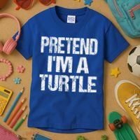 Pretend Im A Turtle Easy Halloween Costume Kids T-Shirt thumb 3