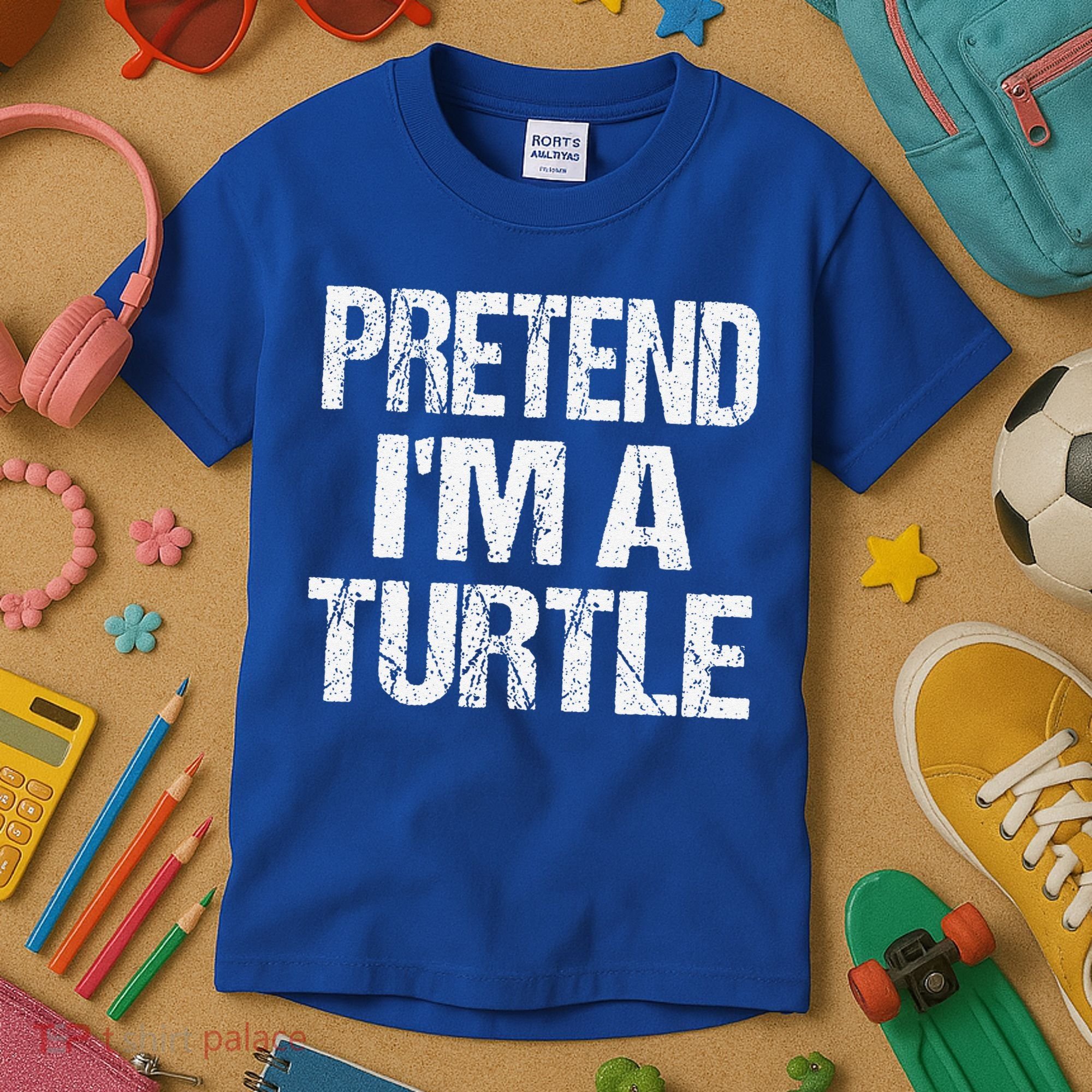 Pretend Im A Turtle Easy Halloween Costume Kids T-Shirt