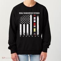 Proud Iraq Afghanistan Veteran Flag Women's Sweatshirt thumb 0