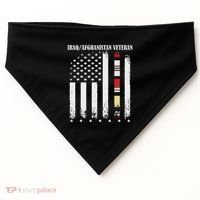 Proud Iraq Afghanistan Veteran Flag USA-Made Doggie Bandana thumb 0