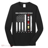 Proud Iraq Afghanistan Veteran Flag Long Sleeve Shirt thumb 0