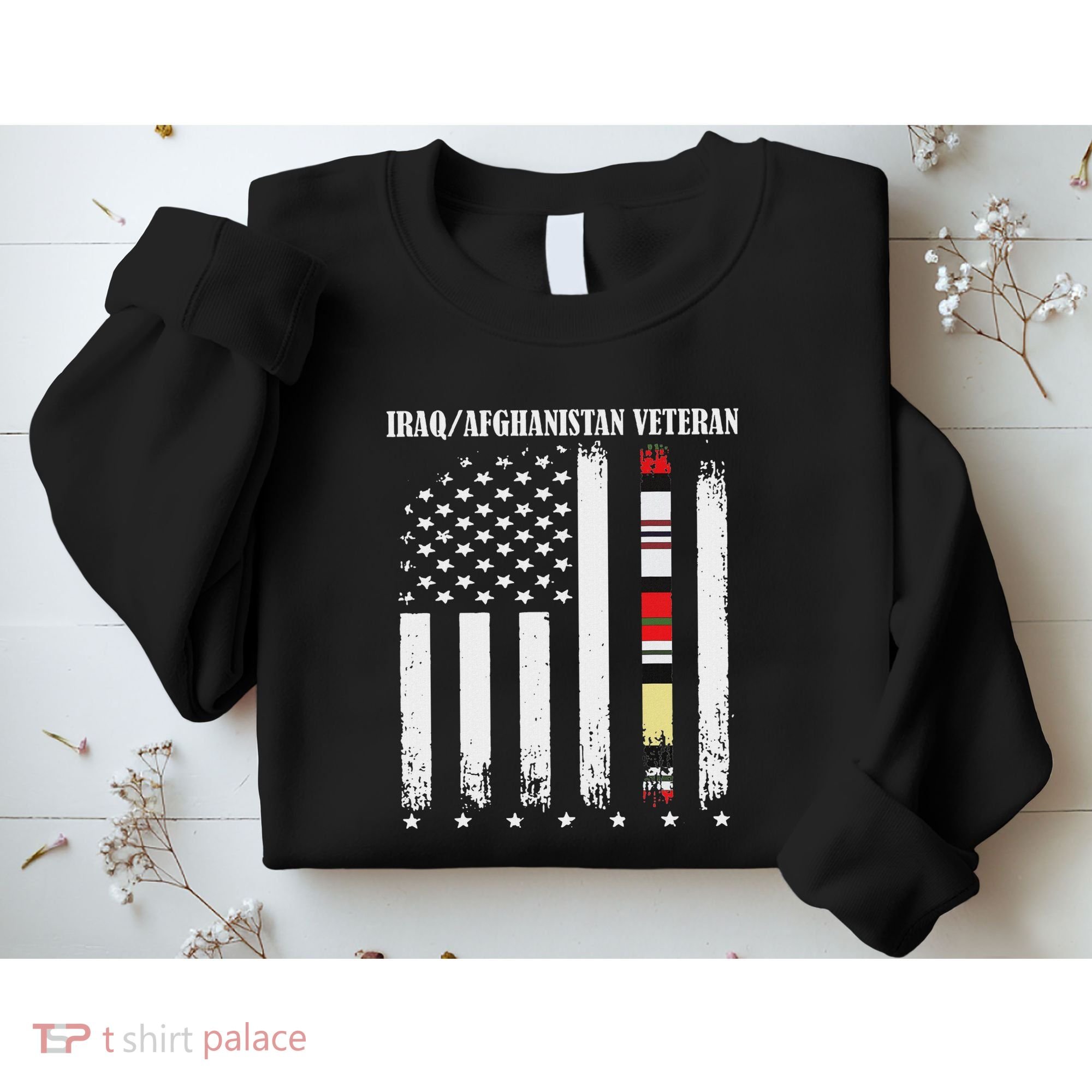 Proud Iraq Afghanistan Veteran Flag Sweatshirt