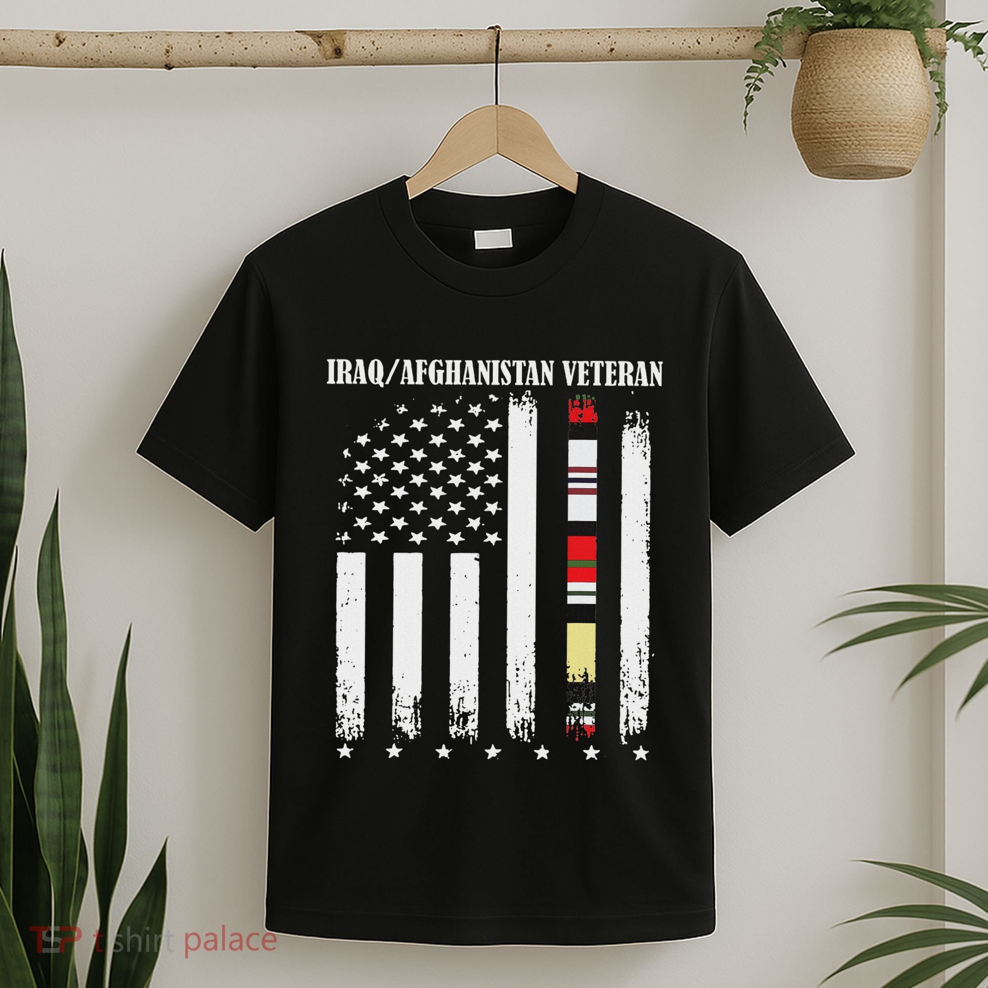 Proud Iraq Afghanistan Veteran Flag T-Shirt