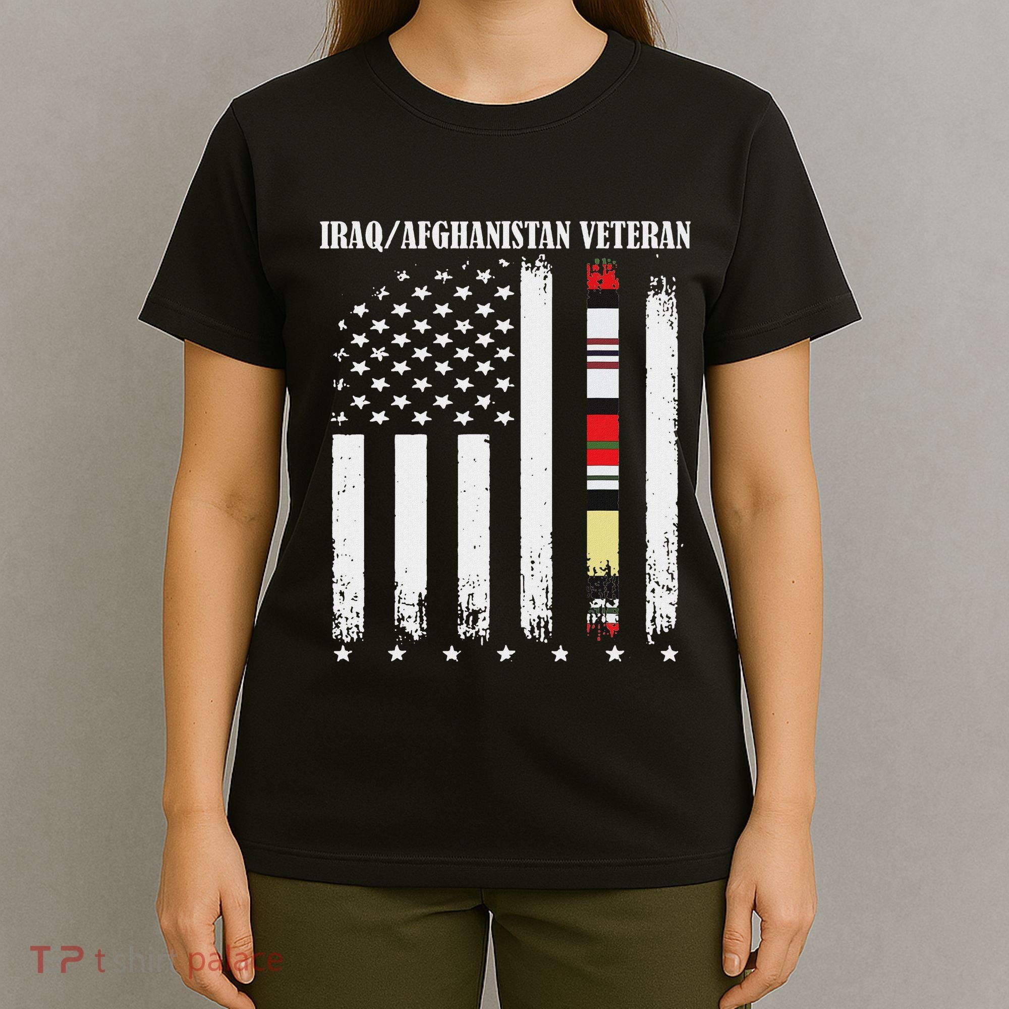 Proud Iraq Afghanistan Veteran Flag T-Shirt
