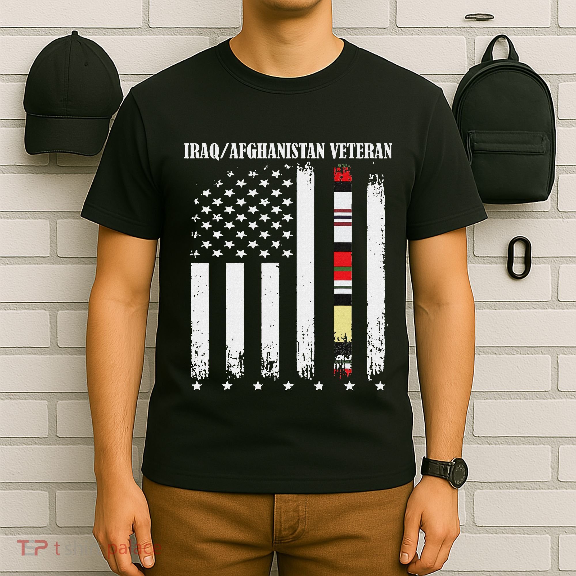 Proud Iraq Afghanistan Veteran Flag T-Shirt