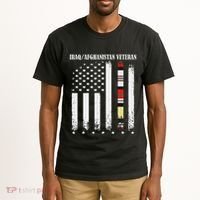 Proud Iraq Afghanistan Veteran Flag Tall T-Shirt thumb 2