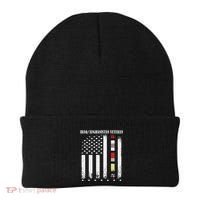 Proud Iraq Afghanistan Veteran Flag Beanie thumb 0