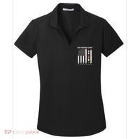 Proud Iraq Afghanistan Veteran Flag Women's Dry Zone Grid Polo thumb 0