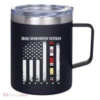 Proud Iraq Afghanistan Veteran Flag 12oz Stainless Steel Coffee Mug thumb 0