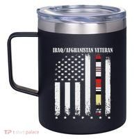 Proud Iraq Afghanistan Veteran Flag 12oz Stainless Steel Coffee Mug thumb 2