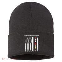 Proud Iraq Afghanistan Veteran Flag Sustainable Knit Beanie thumb 0