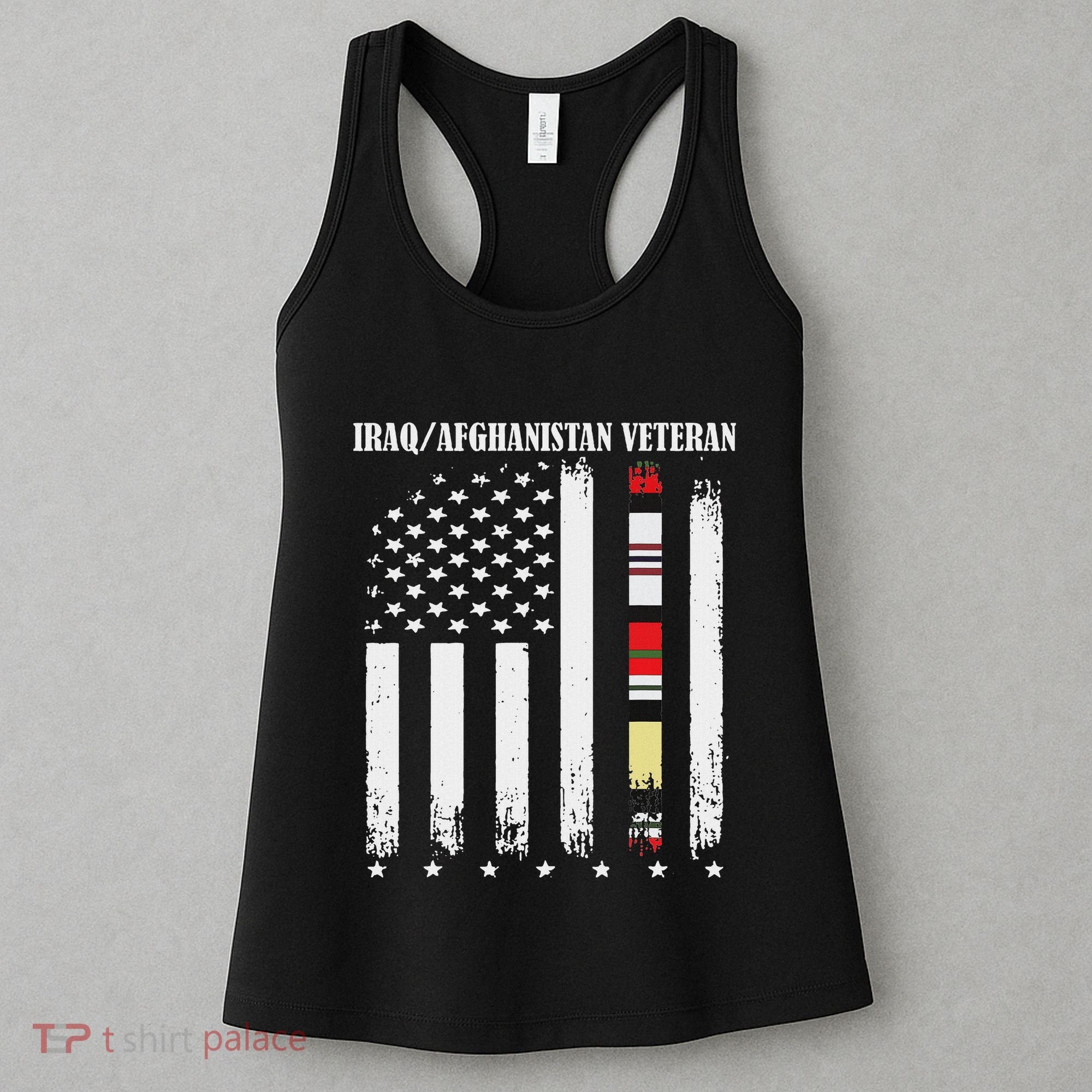 Proud Iraq Afghanistan Veteran Flag Women's Tank Top