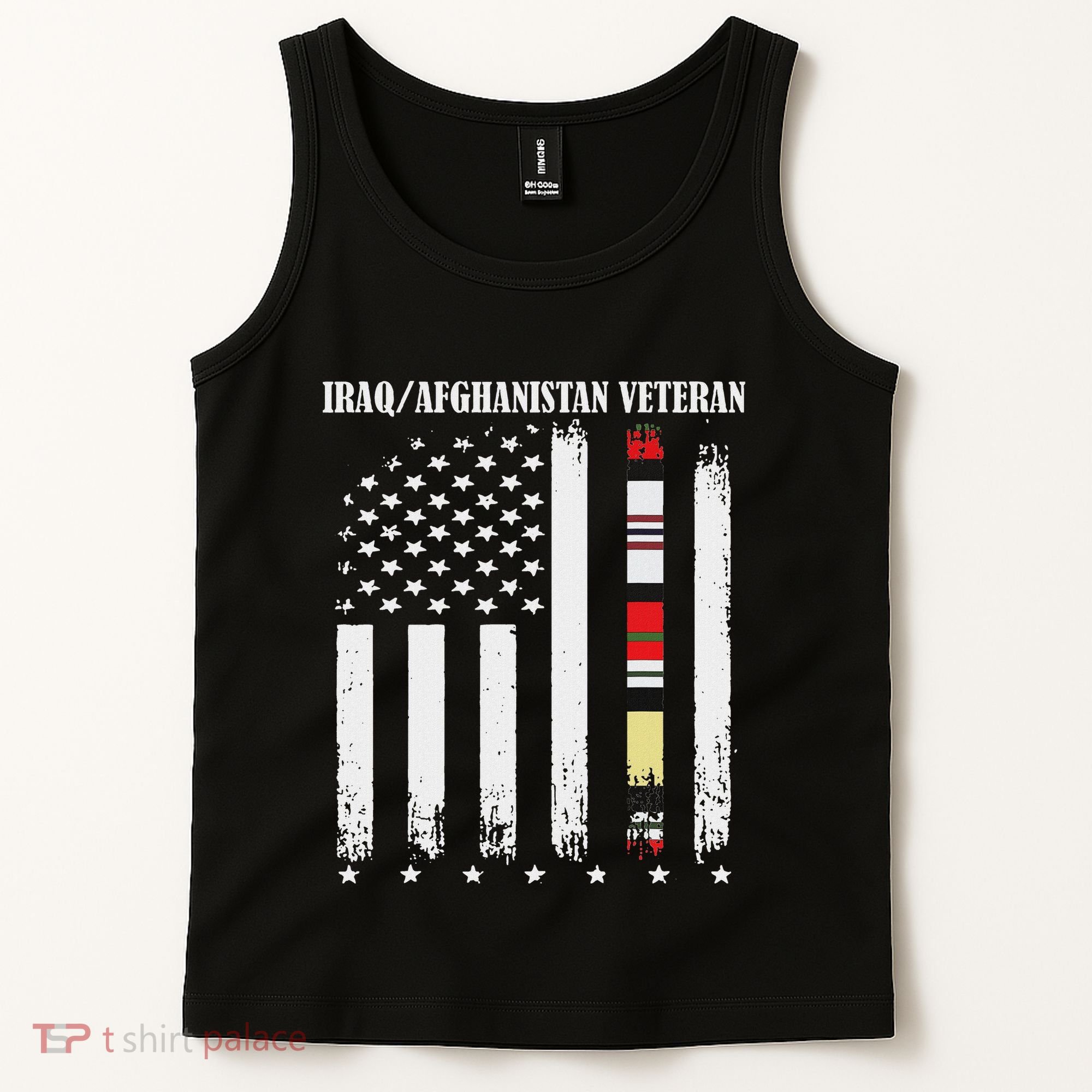 Proud Iraq Afghanistan Veteran Flag Tank Top