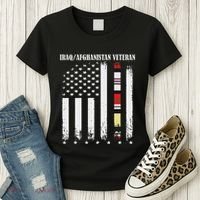 Proud Iraq Afghanistan Veteran Flag Women's T-Shirt thumb 3