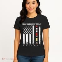 Proud Iraq Afghanistan Veteran Flag Women's T-Shirt thumb 4