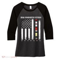 Proud Iraq Afghanistan Veteran Flag Women's Tri-Blend 3/4-Sleeve Raglan Shirt thumb 0