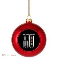 Proud Iraq Afghanistan Veteran Flag Plastic Christmas Ball Ornament thumb 0