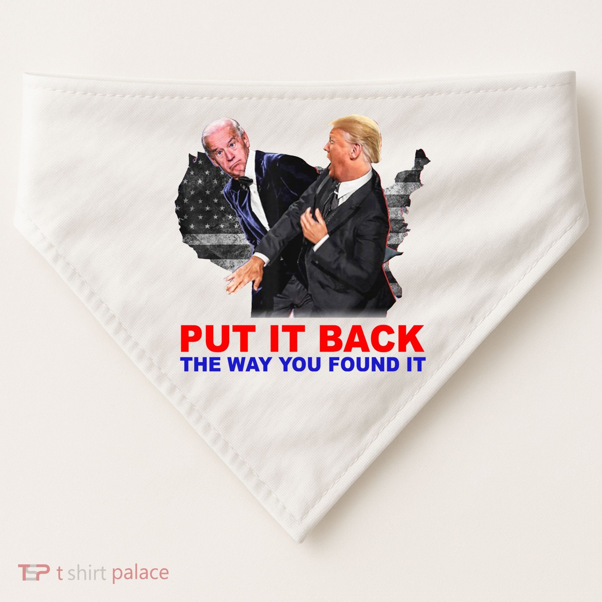 Put It Back The Way You Found It Donald Trump Anti Biden USA-Made Doggie Bandana
