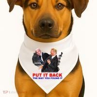 Put It Back The Way You Found It Donald Trump Anti Biden USA-Made Doggie Bandana thumb 1