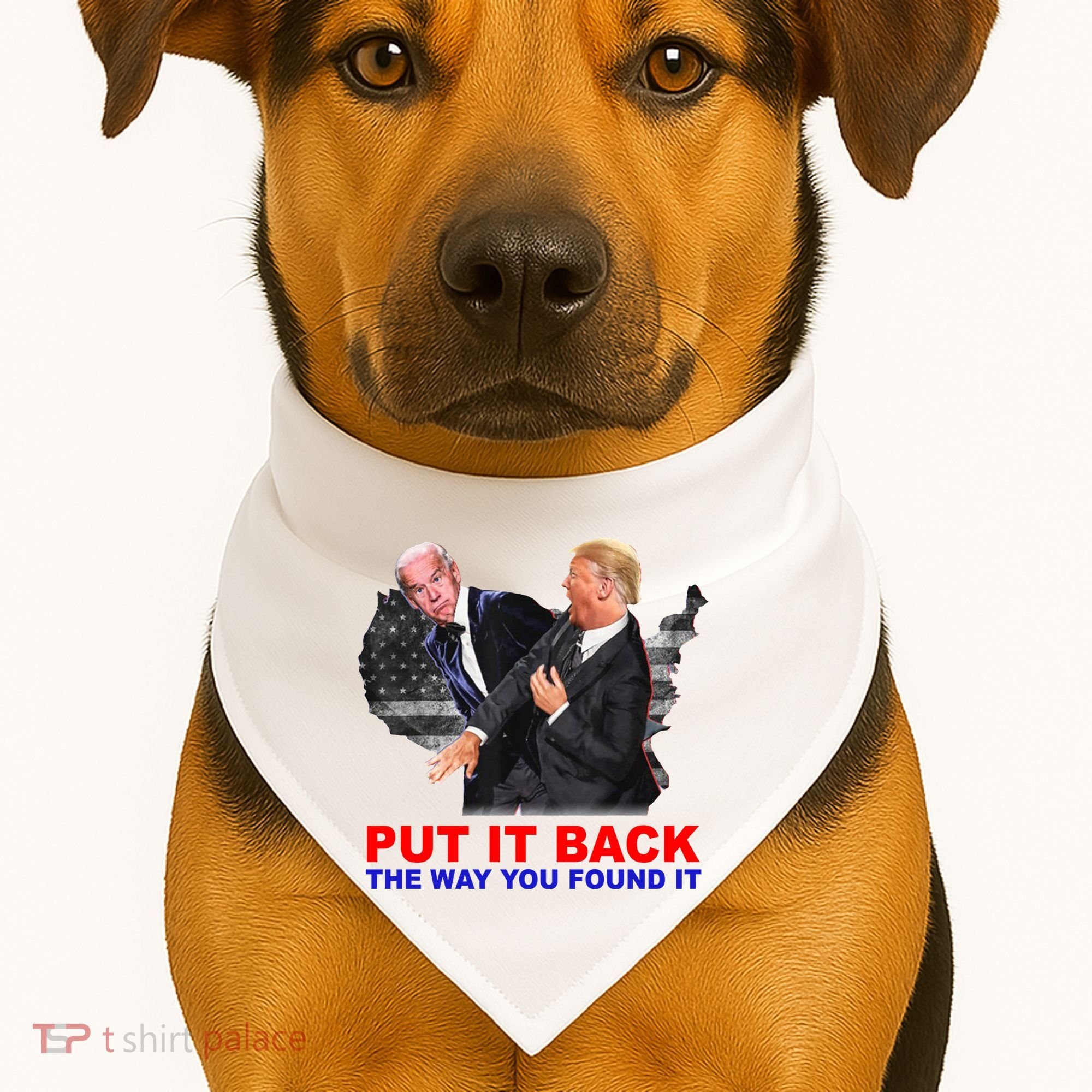 Put It Back The Way You Found It Donald Trump Anti Biden USA-Made Doggie Bandana