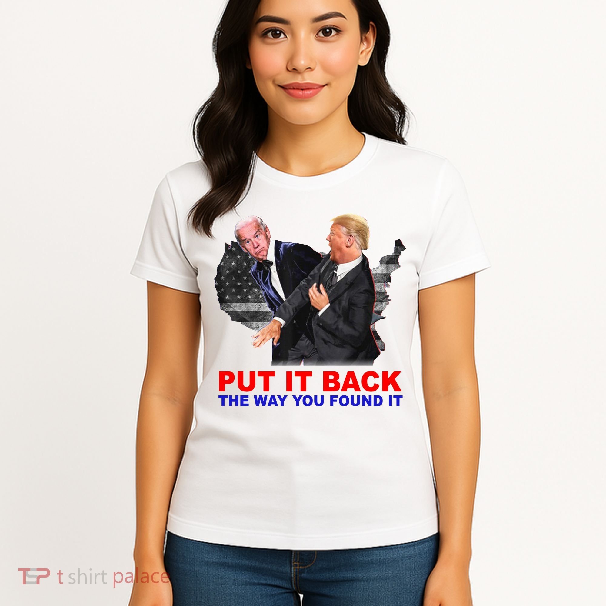 Put It Back The Way You Found It Donald Trump Anti Biden Women's T-Shirt