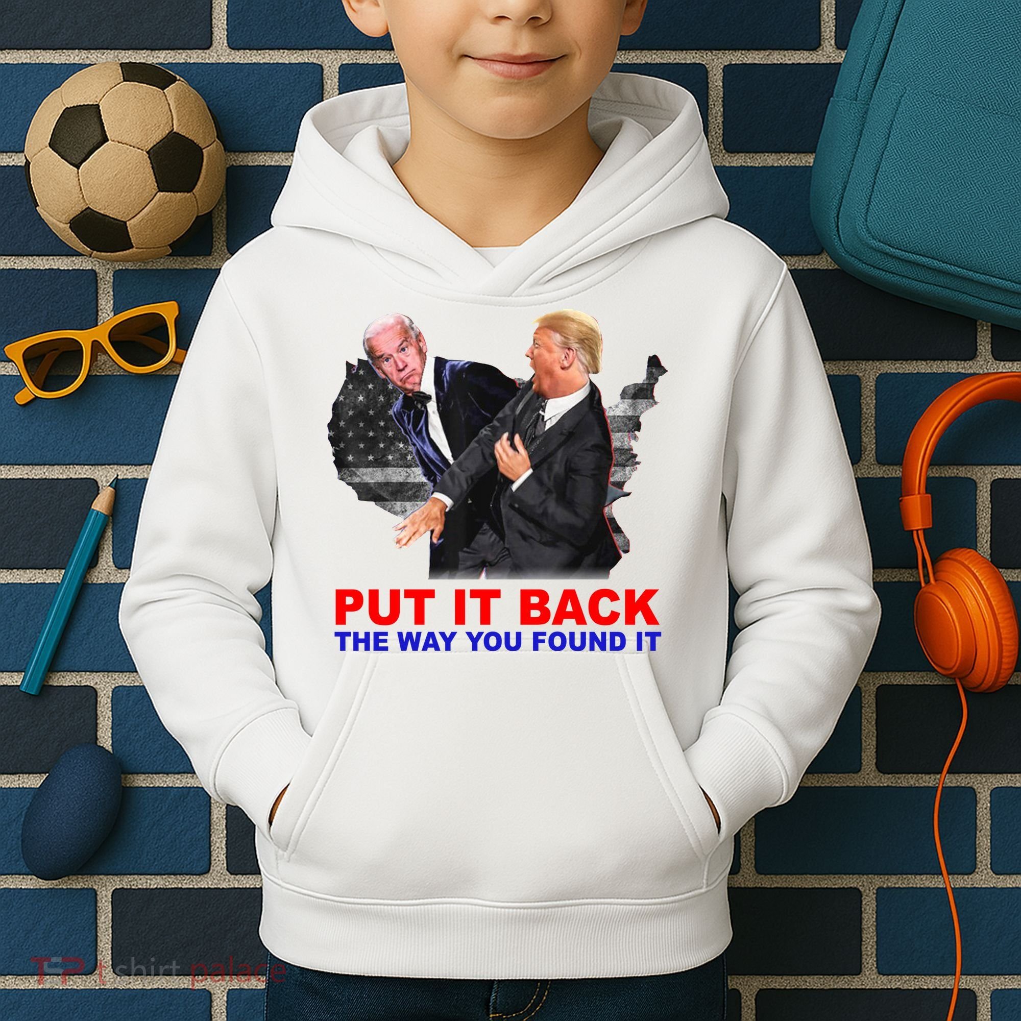 Put It Back The Way You Found It Donald Trump Anti Biden Kids Hoodie