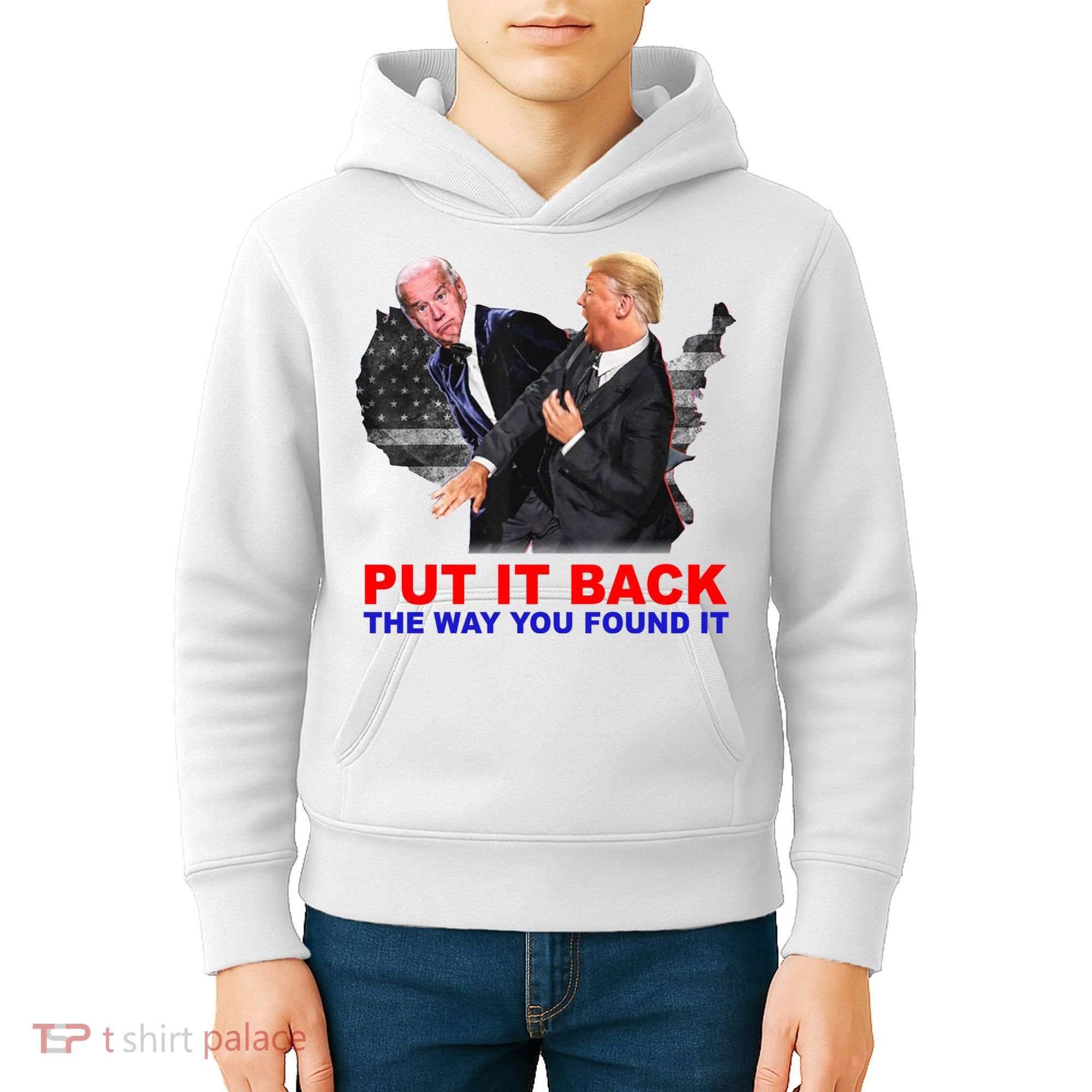 Put It Back The Way You Found It Donald Trump Anti Biden Kids Hoodie