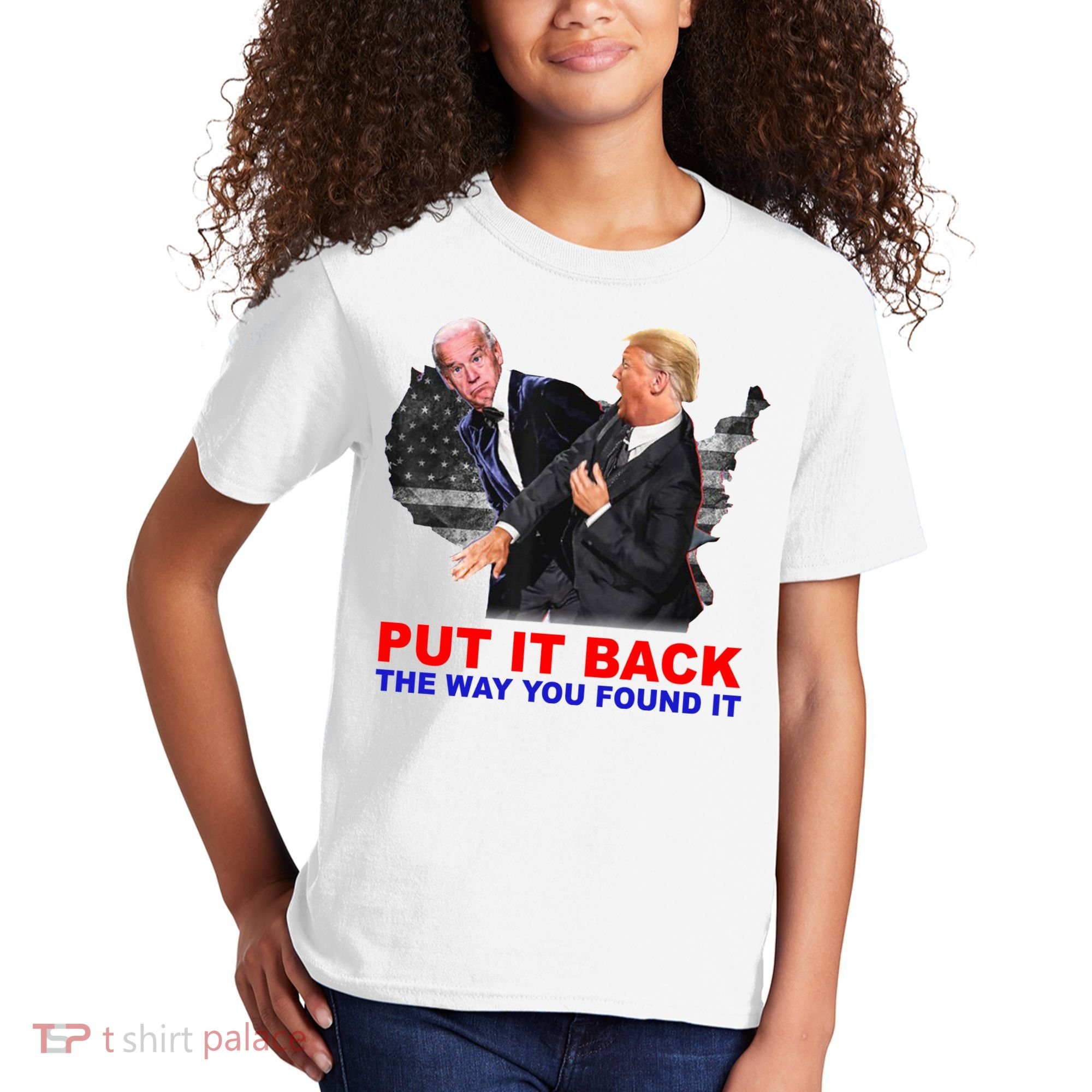 Put It Back The Way You Found It Donald Trump Anti Biden Kids T-Shirt