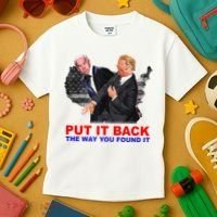 Put It Back The Way You Found It Donald Trump Anti Biden Kids T-Shirt thumb 3