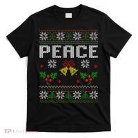 Peace I Come In Peace Couple Matching Ugly Christmas Sweater T-Shirt thumb 0