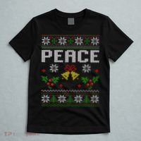 Peace I Come In Peace Couple Matching Ugly Christmas Sweater T-Shirt thumb 5