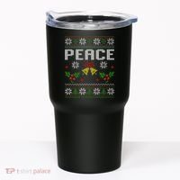 Peace I Come In Peace Couple Matching Ugly Christmas Sweater Tumbler thumb 0