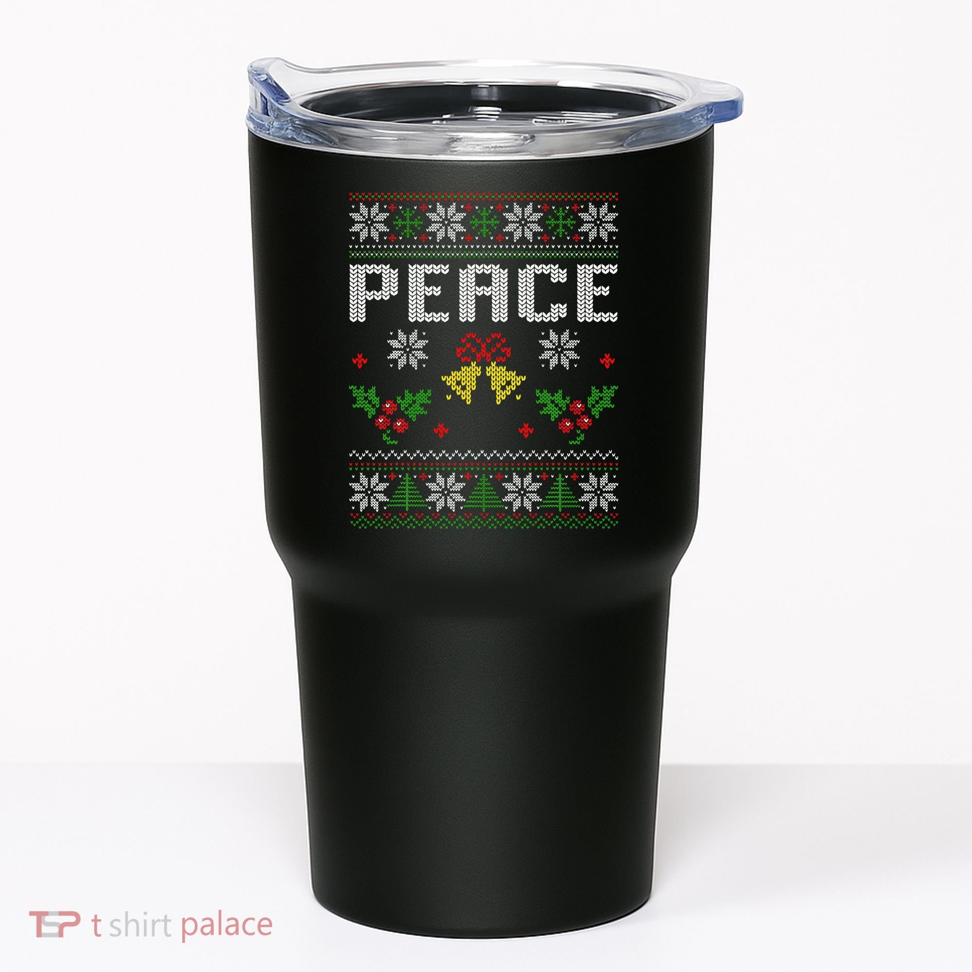 Peace I Come In Peace Couple Matching Ugly Christmas Sweater Tumbler
