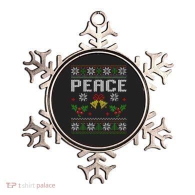 Peace I Come In Peace Couple Matching Ugly Christmas Sweater Ornament
