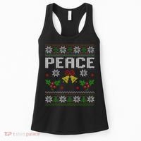 Peace I Come In Peace Couple Matching Ugly Christmas Sweater Women's Tank Top thumb 0