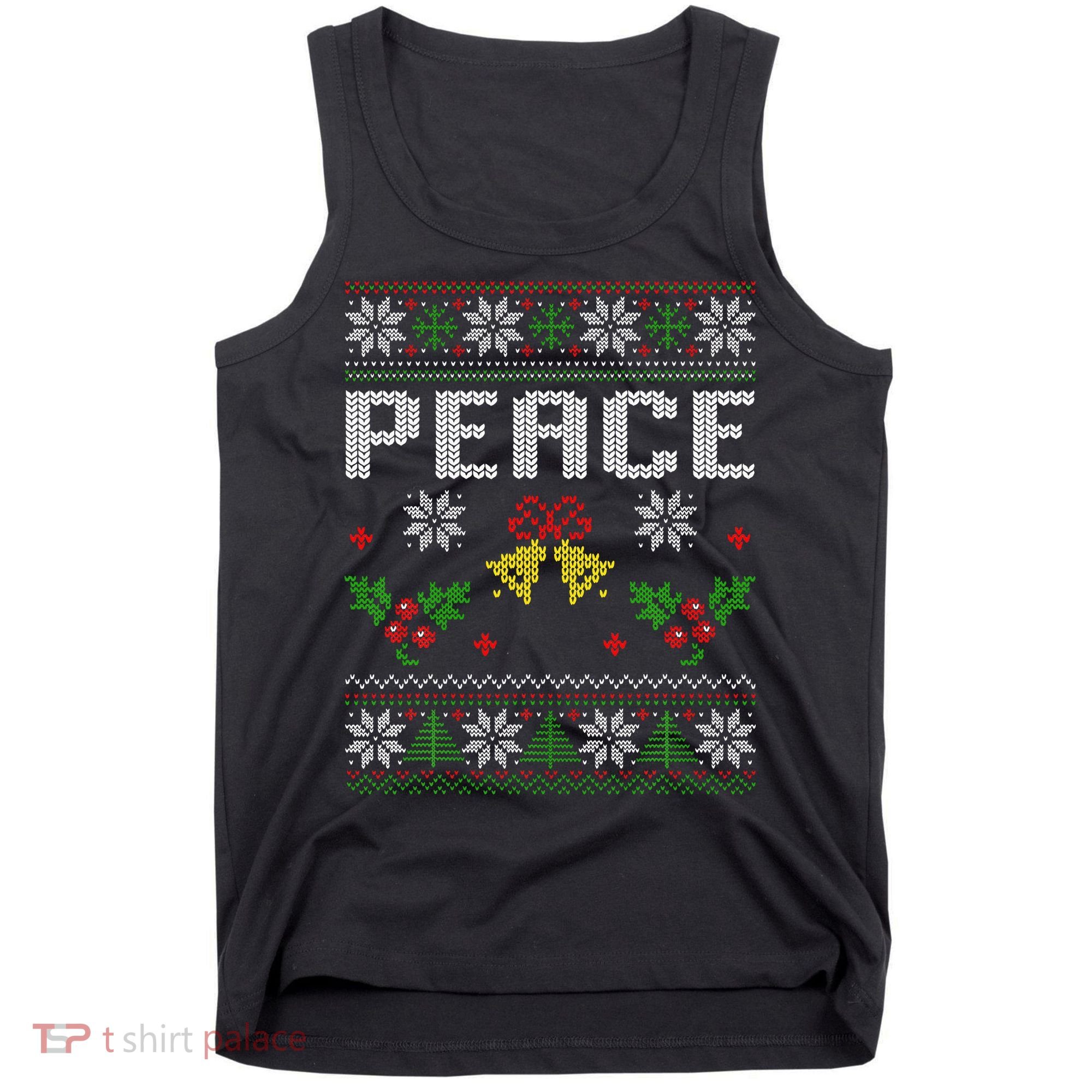 Peace I Come In Peace Couple Matching Ugly Christmas Sweater Tank Top