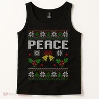 Peace I Come In Peace Couple Matching Ugly Christmas Sweater Tank Top thumb 2