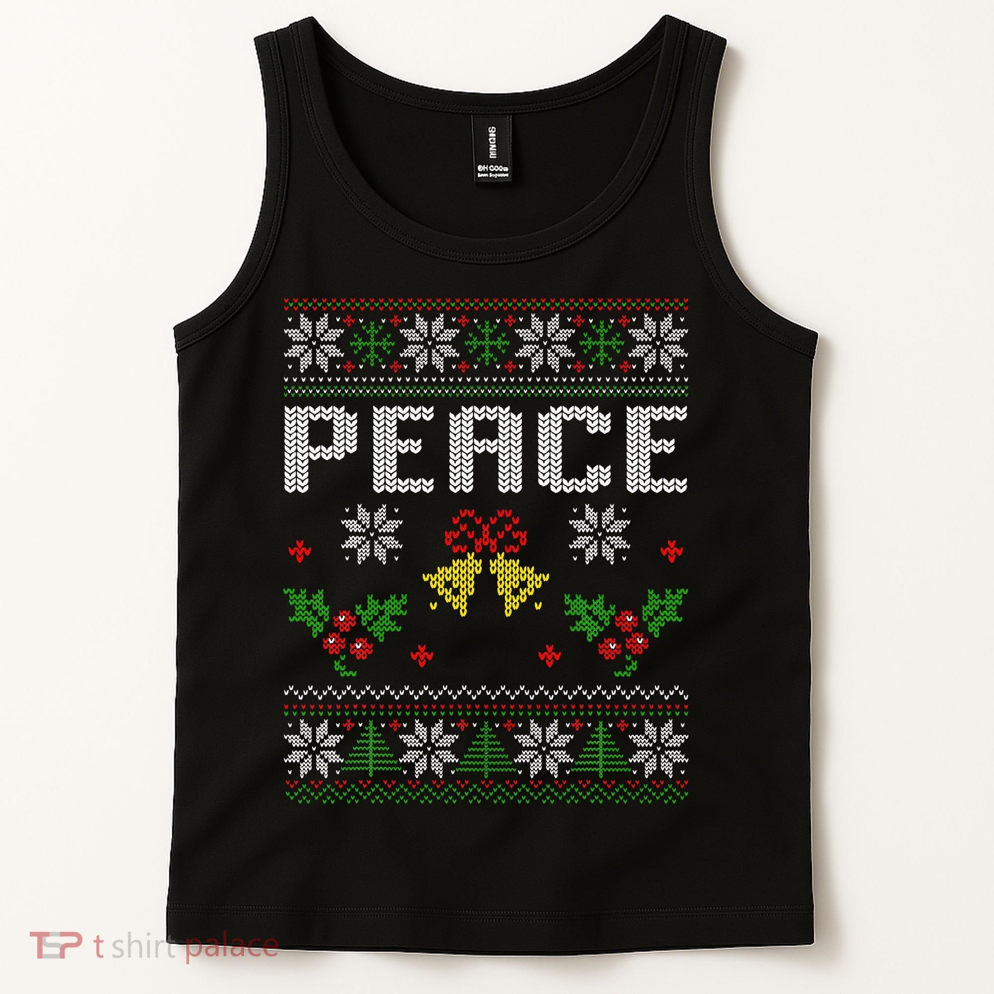 Peace I Come In Peace Couple Matching Ugly Christmas Sweater Tank Top