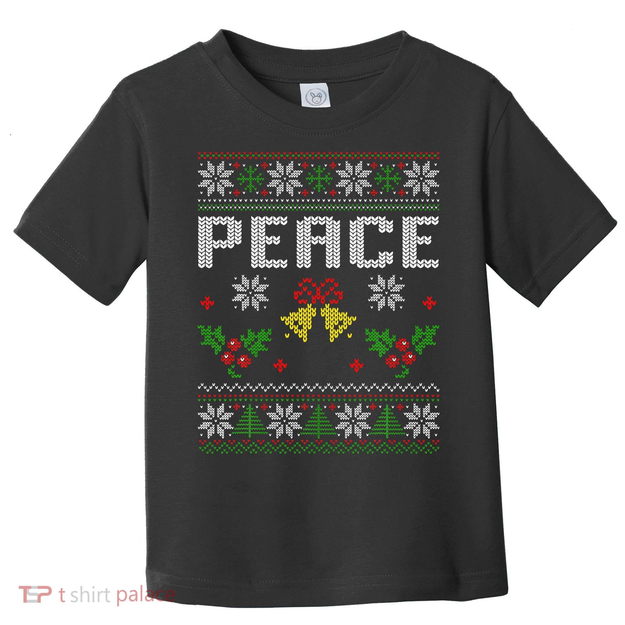 Peace I Come In Peace Couple Matching Ugly Christmas Sweater Toddler T-Shirt