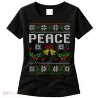 Peace I Come In Peace Couple Matching Ugly Christmas Sweater Women's T-Shirt thumb 0