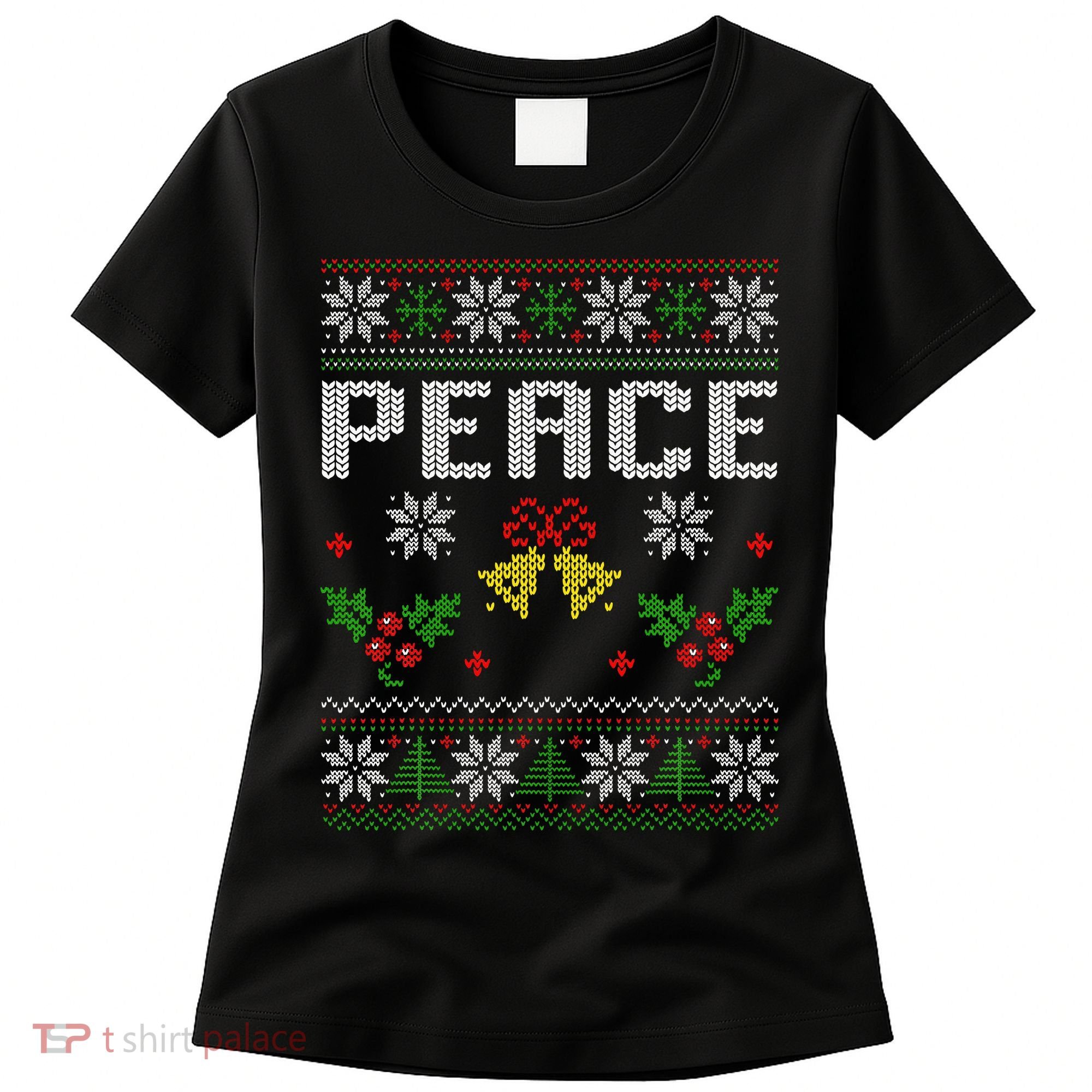 Peace I Come In Peace Couple Matching Ugly Christmas Sweater Women's T-Shirt