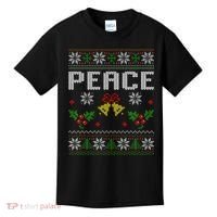 Peace I Come In Peace Couple Matching Ugly Christmas Sweater Kids T-Shirt thumb 0