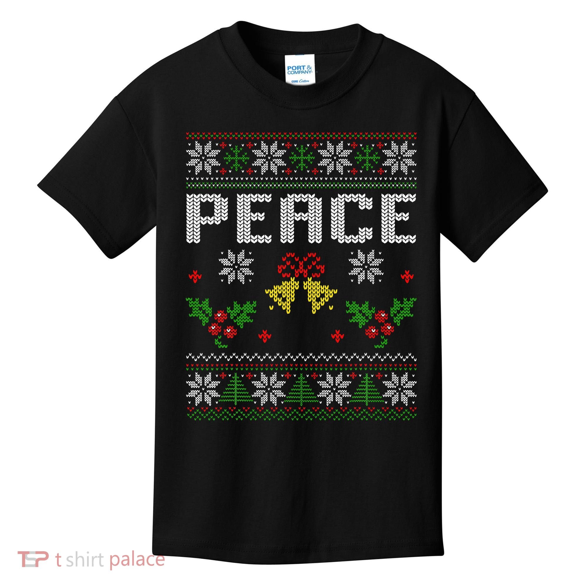 Peace I Come In Peace Couple Matching Ugly Christmas Sweater Kids T-Shirt