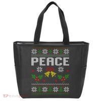 Peace I Come In Peace Couple Matching Ugly Christmas Sweater Tote Bag thumb 0