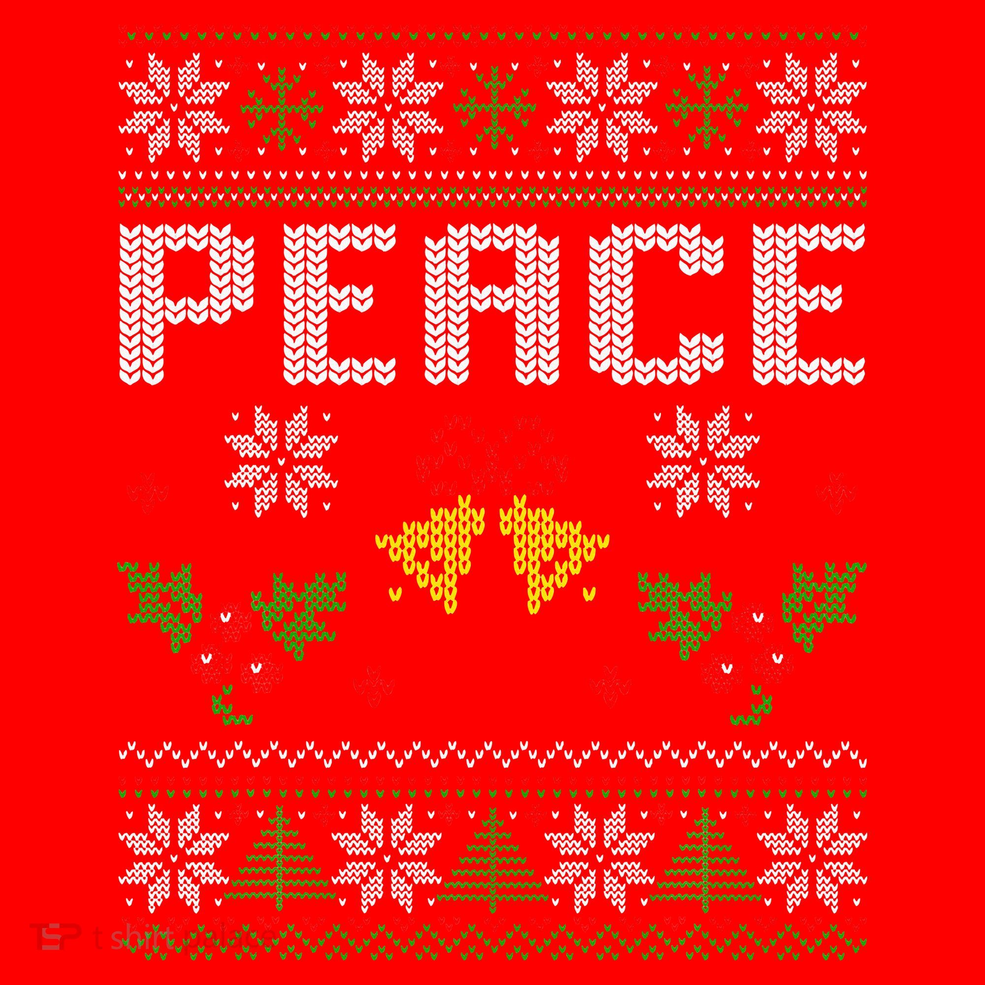 Peace I Come In Peace Couple Matching Ugly Christmas Sweater Santa Hat