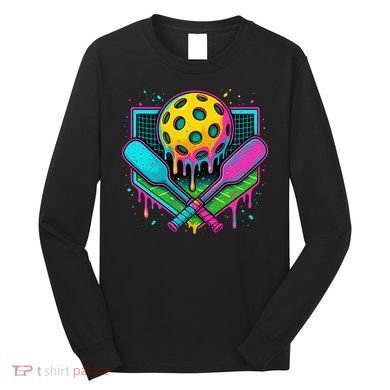 Pickleball Ice Cream Drip Long Sleeve Shirt