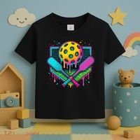 Pickleball Ice Cream Drip Toddler T-Shirt thumb 3